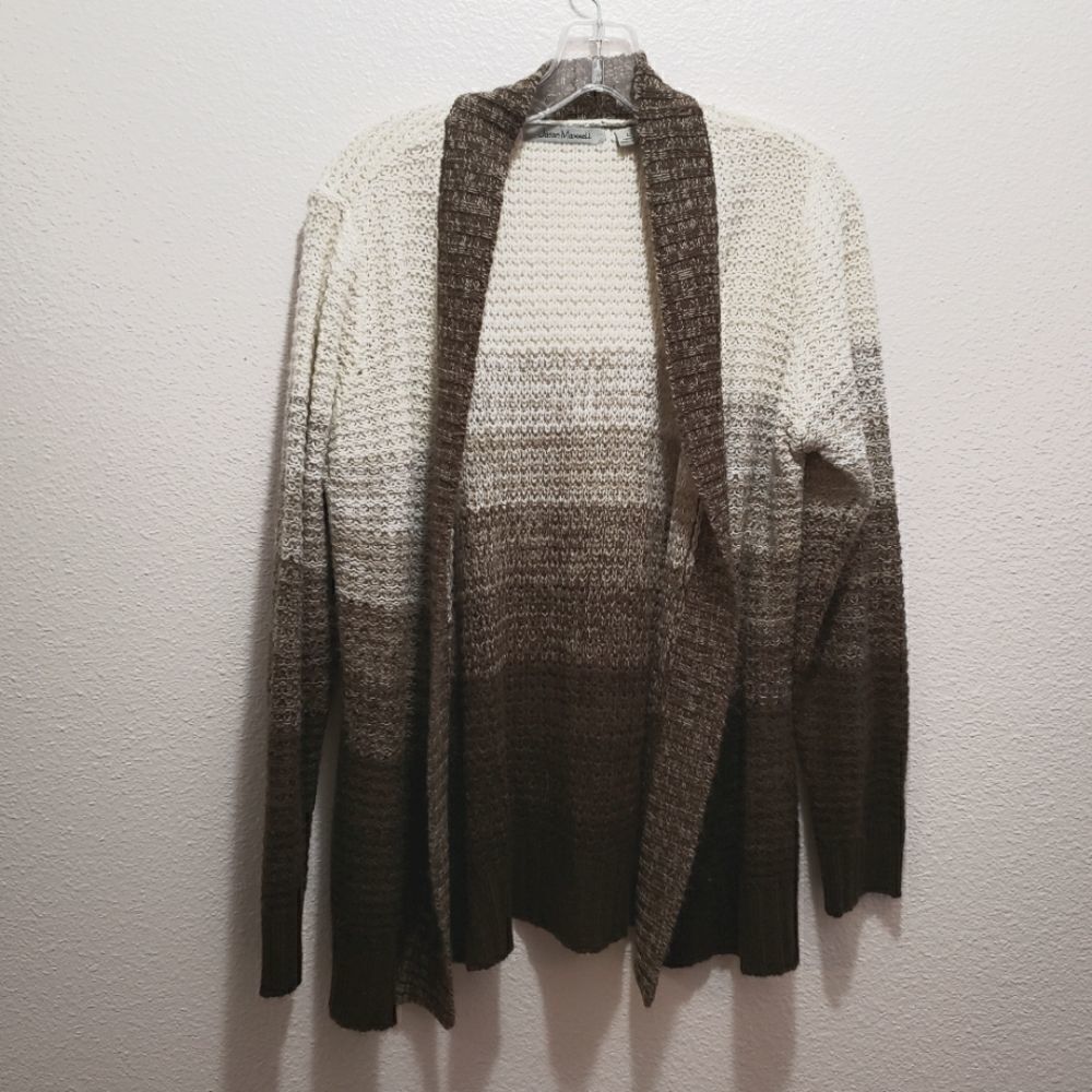 *Jason Maxwell cardigan L, varigated brown stripe